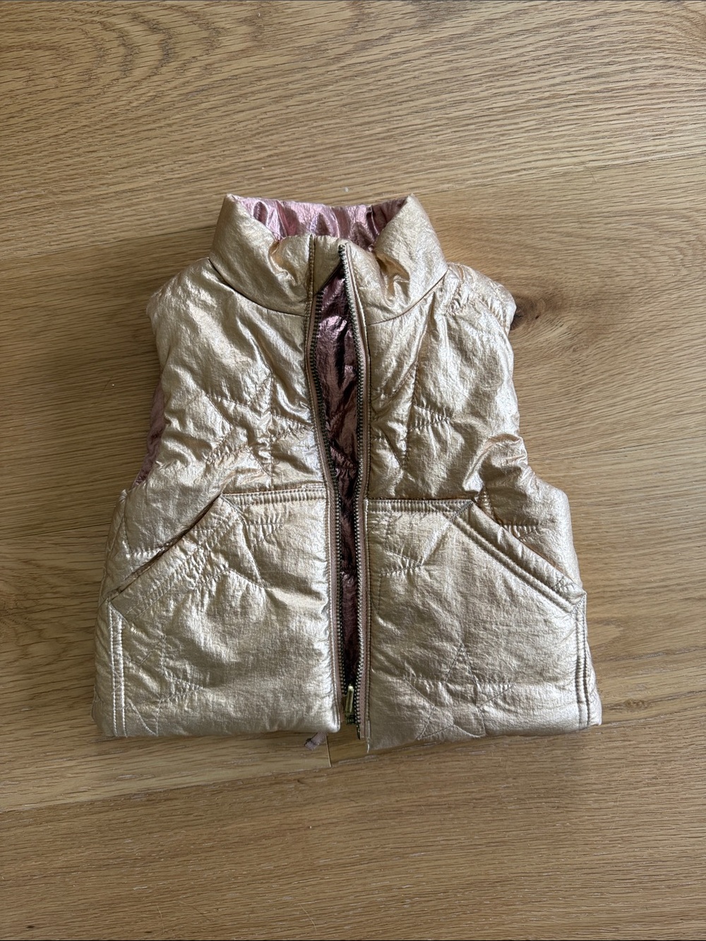 Crewcuts Metallic light puffer reversible 2T